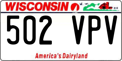 WI license plate 502VPV