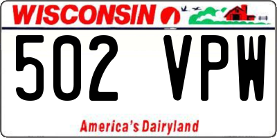 WI license plate 502VPW