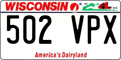 WI license plate 502VPX