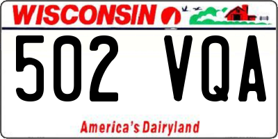 WI license plate 502VQA