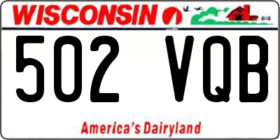 WI license plate 502VQB