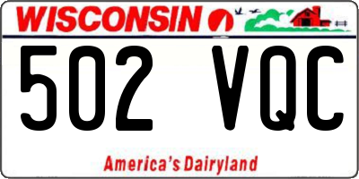 WI license plate 502VQC
