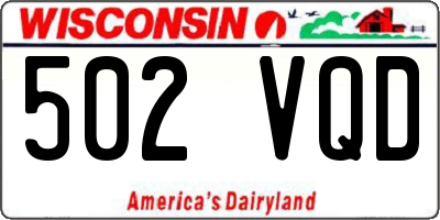 WI license plate 502VQD
