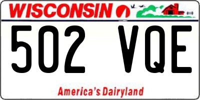 WI license plate 502VQE