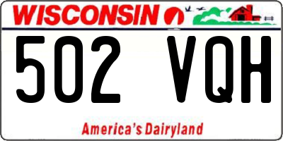 WI license plate 502VQH