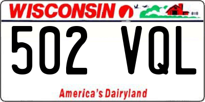 WI license plate 502VQL