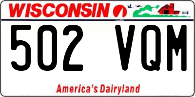 WI license plate 502VQM