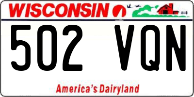 WI license plate 502VQN