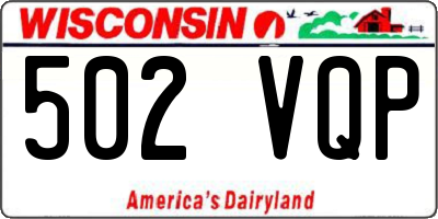 WI license plate 502VQP