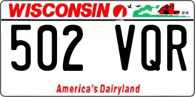 WI license plate 502VQR