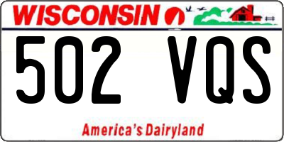 WI license plate 502VQS