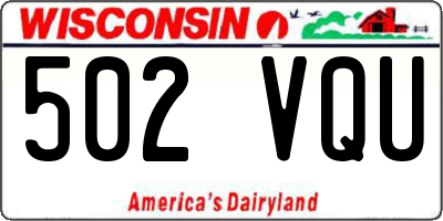 WI license plate 502VQU