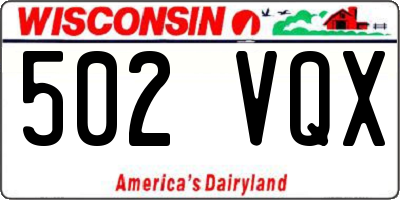 WI license plate 502VQX