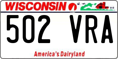 WI license plate 502VRA