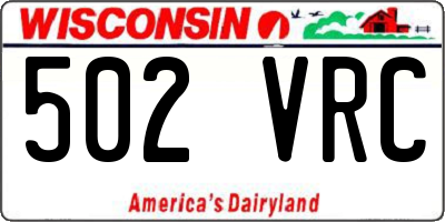 WI license plate 502VRC