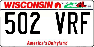 WI license plate 502VRF