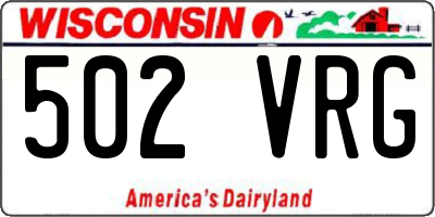 WI license plate 502VRG