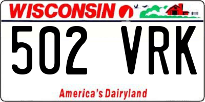 WI license plate 502VRK