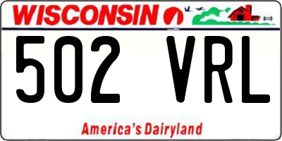 WI license plate 502VRL