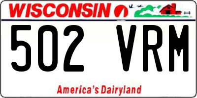 WI license plate 502VRM