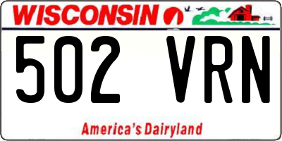WI license plate 502VRN