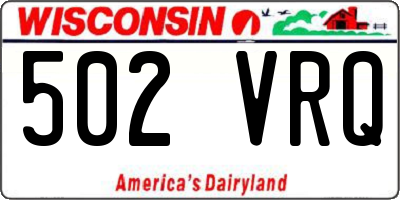 WI license plate 502VRQ