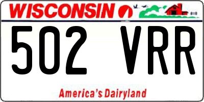 WI license plate 502VRR
