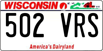 WI license plate 502VRS