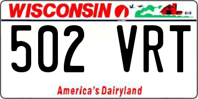WI license plate 502VRT