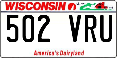 WI license plate 502VRU