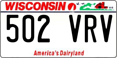 WI license plate 502VRV