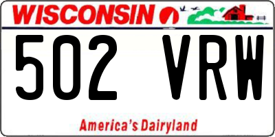WI license plate 502VRW