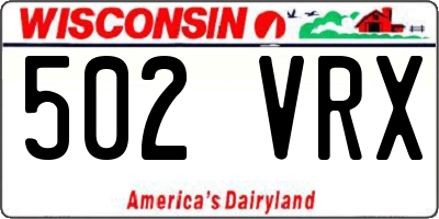 WI license plate 502VRX