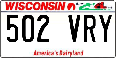 WI license plate 502VRY