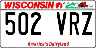 WI license plate 502VRZ