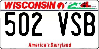 WI license plate 502VSB