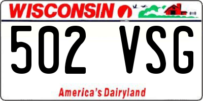 WI license plate 502VSG