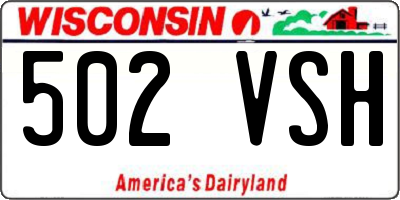 WI license plate 502VSH