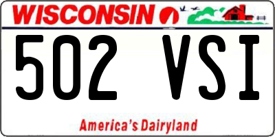 WI license plate 502VSI