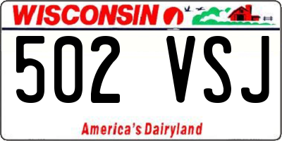 WI license plate 502VSJ