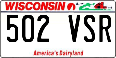 WI license plate 502VSR