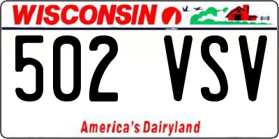 WI license plate 502VSV