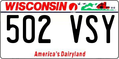 WI license plate 502VSY