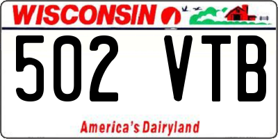 WI license plate 502VTB