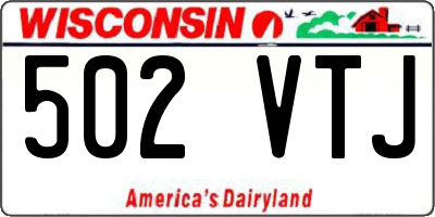 WI license plate 502VTJ
