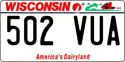 WI license plate 502VUA