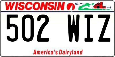 WI license plate 502WIZ