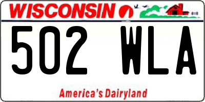 WI license plate 502WLA