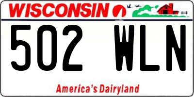 WI license plate 502WLN