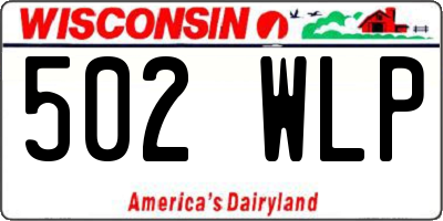 WI license plate 502WLP